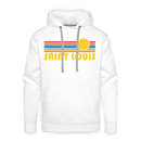 Premium St. Louis, Missouri Hoodie - Retro Sun Premium Men's St. Louis Sweatshirt / Hoodie - white