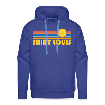 Premium St. Louis, Missouri Hoodie - Retro Sun Premium Men's St. Louis Sweatshirt / Hoodie - royal blue