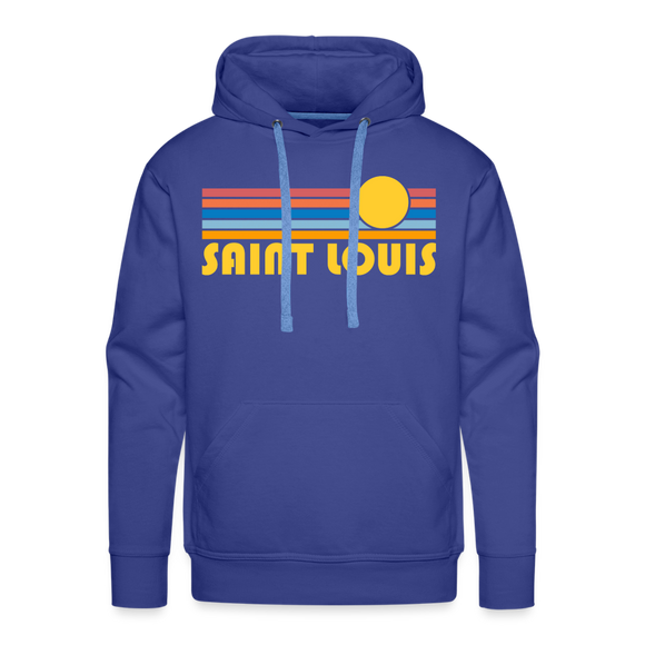 Premium St. Louis, Missouri Hoodie - Retro Sun Premium Men's St. Louis Sweatshirt / Hoodie - royal blue