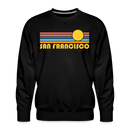 Premium San Francisco, California Sweatshirt - Retro Sun Premium Men's San Francisco Sweatshirt - black