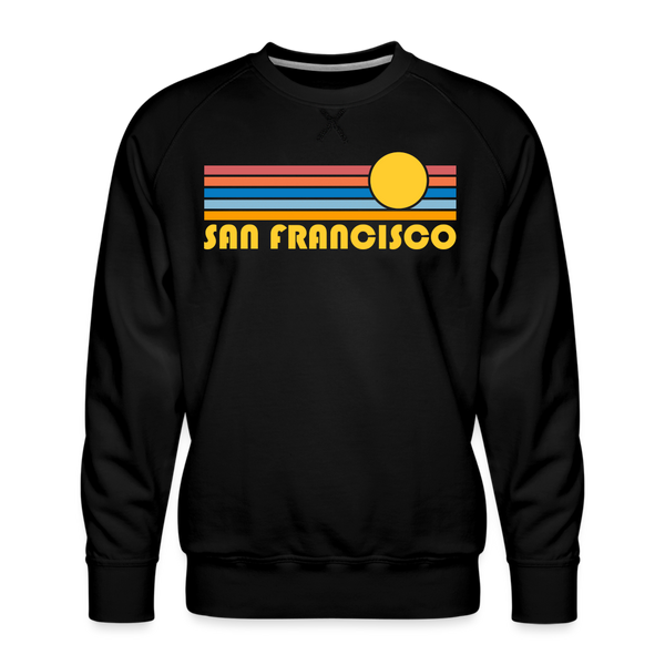 Premium San Francisco, California Sweatshirt - Retro Sun Premium Men's San Francisco Sweatshirt - black