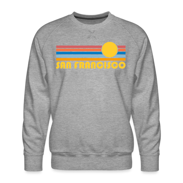 Premium San Francisco, California Sweatshirt - Retro Sun Premium Men's San Francisco Sweatshirt - heather grey