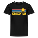 Knoxville, Tennessee Youth Shirt - Retro Sunrise Knoxville Kid's T-Shirt - black