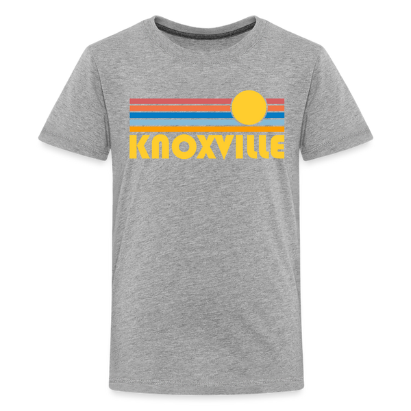 Knoxville, Tennessee Youth Shirt - Retro Sunrise Knoxville Kid's T-Shirt - heather gray