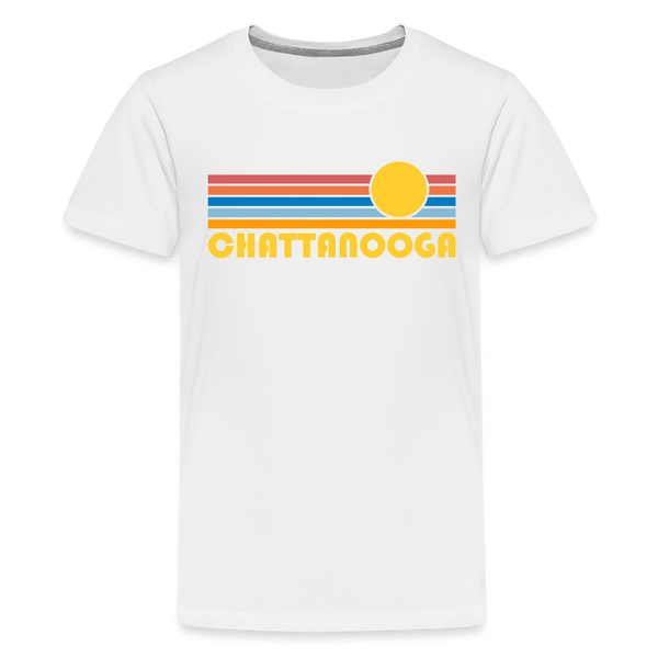 Chattanooga, Tennessee Youth Shirt - Retro Sunrise Chattanooga Kid's T-Shirt - white