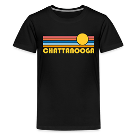 Chattanooga, Tennessee Youth Shirt - Retro Sunrise Chattanooga Kid's T-Shirt - black