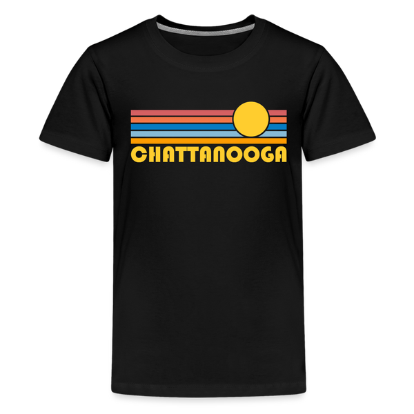 Chattanooga, Tennessee Youth Shirt - Retro Sunrise Chattanooga Kid's T-Shirt - black