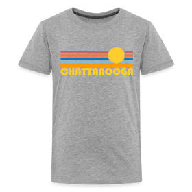 Chattanooga, Tennessee Youth Shirt - Retro Sunrise Chattanooga Kid's T-Shirt - heather gray
