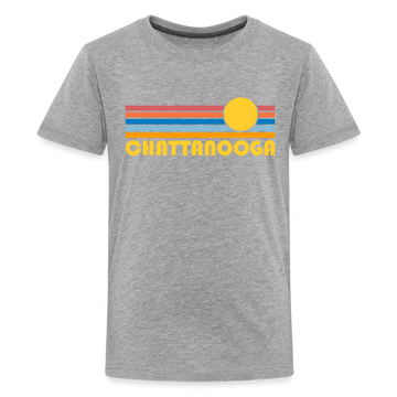 Chattanooga, Tennessee Youth Shirt - Retro Sunrise Chattanooga Kid's T-Shirt - heather gray