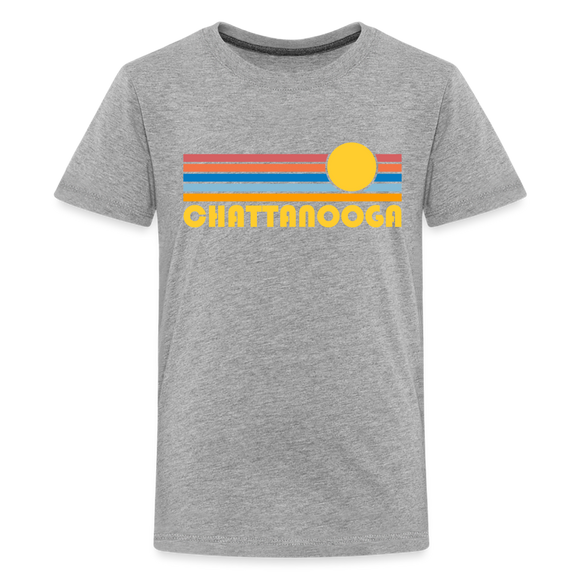 Chattanooga, Tennessee Youth Shirt - Retro Sunrise Chattanooga Kid's T-Shirt - heather gray