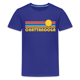 Chattanooga, Tennessee Youth Shirt - Retro Sunrise Chattanooga Kid's T-Shirt - royal blue
