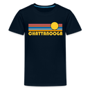 Chattanooga, Tennessee Youth Shirt - Retro Sunrise Chattanooga Kid's T-Shirt - deep navy