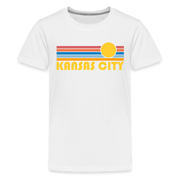 Kansas City, Missouri Youth Shirt - Retro Sunrise Kansas City Kid's T-Shirt - white
