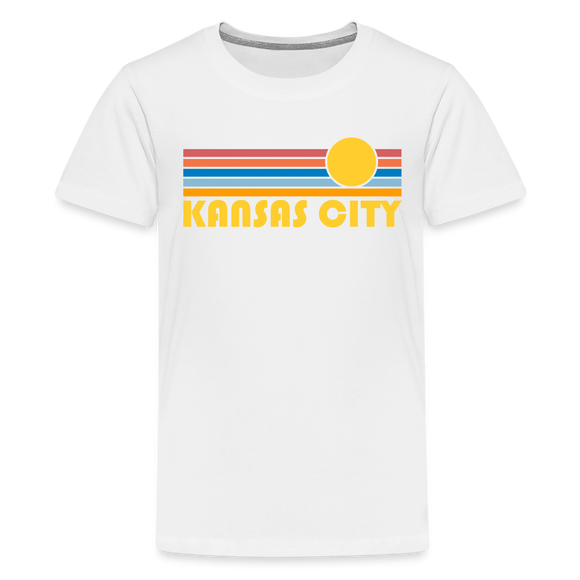 Kansas City, Missouri Youth Shirt - Retro Sunrise Kansas City Kid's T-Shirt - white