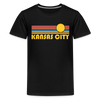 Kansas City, Missouri Youth Shirt - Retro Sunrise Kansas City Kid's T-Shirt - black