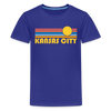 Kansas City, Missouri Youth Shirt - Retro Sunrise Kansas City Kid's T-Shirt - royal blue