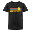 Kansas City, Missouri Youth Shirt - Retro Sunrise Kansas City Kid's T-Shirt - charcoal grey