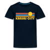 Kansas City, Missouri Youth Shirt - Retro Sunrise Kansas City Kid's T-Shirt - deep navy