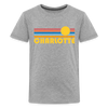 Charlotte, North Carolina Youth Shirt - Retro Sunrise Charlotte Kid's T-Shirt - heather gray