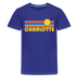Charlotte, North Carolina Youth Shirt - Retro Sunrise Charlotte Kid's T-Shirt - royal blue