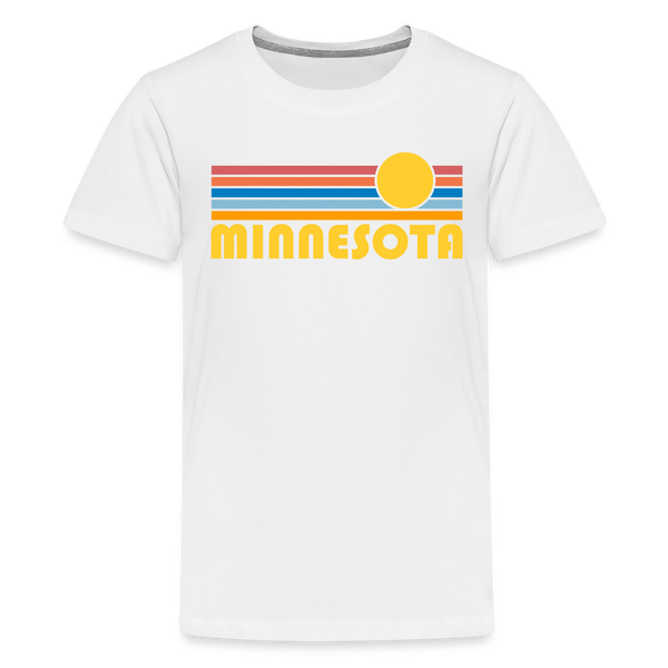 Minnesota Youth Shirt - Retro Sunrise Minnesota Kid's T-Shirt - white