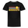 Minnesota Youth Shirt - Retro Sunrise Minnesota Kid's T-Shirt - black
