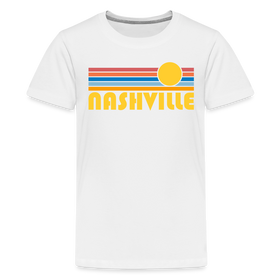 Nashville, Tennessee Youth Shirt - Retro Sunrise Nashville Kid's T-Shirt - white