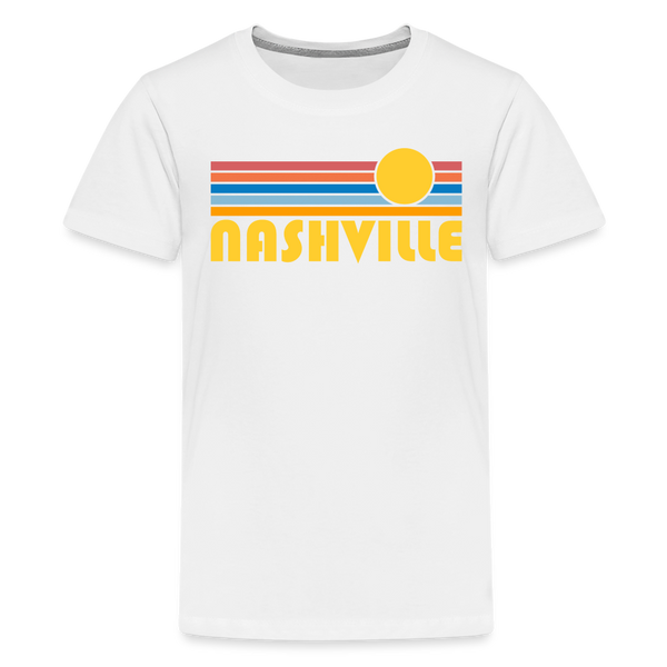 Nashville, Tennessee Youth Shirt - Retro Sunrise Nashville Kid's T-Shirt - white