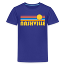 Nashville, Tennessee Youth Shirt - Retro Sunrise Nashville Kid's T-Shirt - royal blue