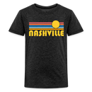 Nashville, Tennessee Youth Shirt - Retro Sunrise Nashville Kid's T-Shirt - charcoal grey