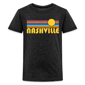 Nashville, Tennessee Youth Shirt - Retro Sunrise Nashville Kid's T-Shirt - charcoal grey