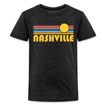 Nashville, Tennessee Youth Shirt - Retro Sunrise Nashville Kid's T-Shirt - charcoal grey