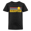 Nashville, Tennessee Youth Shirt - Retro Sunrise Nashville Kid's T-Shirt - charcoal grey