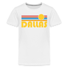 Dallas, Texas Youth Shirt - Retro Sunrise Dallas Kid's T-Shirt - white