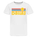 Dallas, Texas Youth Shirt - Retro Sunrise Dallas Kid's T-Shirt - white
