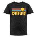 Dallas, Texas Youth Shirt - Retro Sunrise Dallas Kid's T-Shirt - charcoal grey