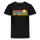 San Francisco, California Youth Shirt - Retro Sunrise San Francisco Kid's T-Shirt - black