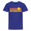 San Francisco, California Youth Shirt - Retro Sunrise San Francisco Kid's T-Shirt - royal blue