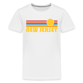 New Jersey Youth Shirt - Retro Sunrise New Jersey Kid's T-Shirt - white