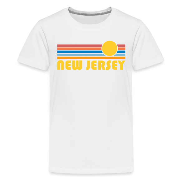 New Jersey Youth Shirt - Retro Sunrise New Jersey Kid's T-Shirt - white