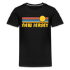 New Jersey Youth Shirt - Retro Sunrise New Jersey Kid's T-Shirt - black