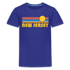 New Jersey Youth Shirt - Retro Sunrise New Jersey Kid's T-Shirt - royal blue