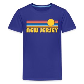 New Jersey Youth Shirt - Retro Sunrise New Jersey Kid's T-Shirt - royal blue