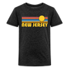 New Jersey Youth Shirt - Retro Sunrise New Jersey Kid's T-Shirt - charcoal grey