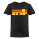 New Jersey Youth Shirt - Retro Sunrise New Jersey Kid's T-Shirt - charcoal grey