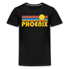 Phoenix, Arizona Youth Shirt - Retro Sunrise Phoenix Kid's T-Shirt - black