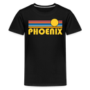 Phoenix, Arizona Youth Shirt - Retro Sunrise Phoenix Kid's T-Shirt - black