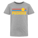Phoenix, Arizona Youth Shirt - Retro Sunrise Phoenix Kid's T-Shirt - heather gray