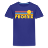 Phoenix, Arizona Youth Shirt - Retro Sunrise Phoenix Kid's T-Shirt - royal blue
