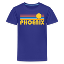 Phoenix, Arizona Youth Shirt - Retro Sunrise Phoenix Kid's T-Shirt - royal blue